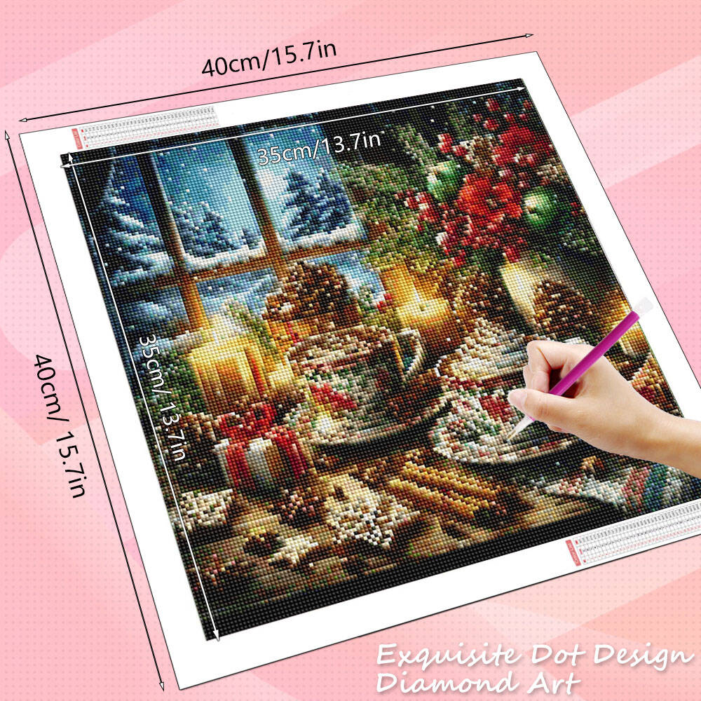 HUACAN Lukisan Berlian Cangkir - Photo Mosaic Print ulasan dan harga