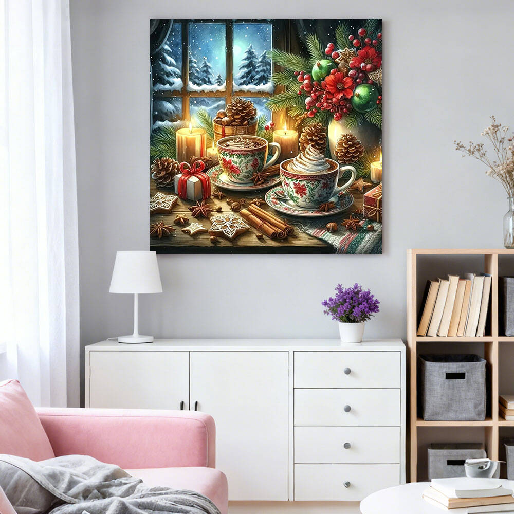 HUACAN Lukisan Berlian Cangkir - Photo Mosaic Print ulasan dan harga