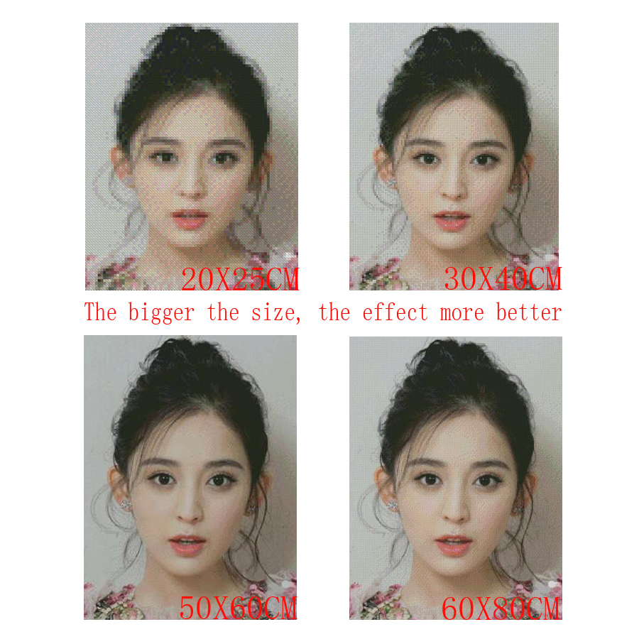 Lukisan berlian 5D bor persegi - Photo Mosaic Print ulasan dan harga